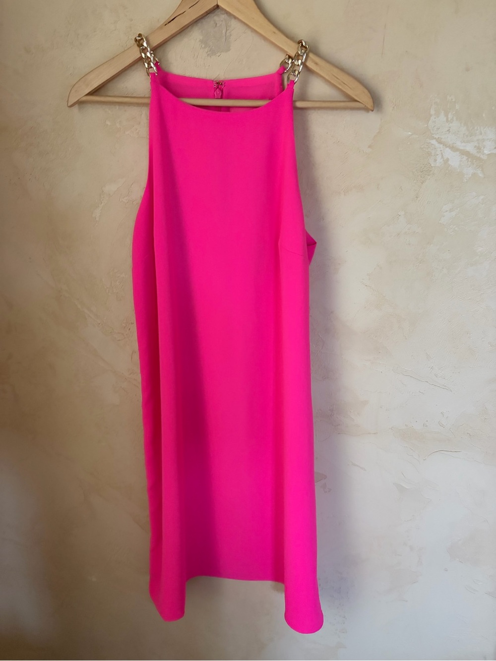 Lilly Pulitzer Hot Pink Chain-Shoulder Mini Dress
